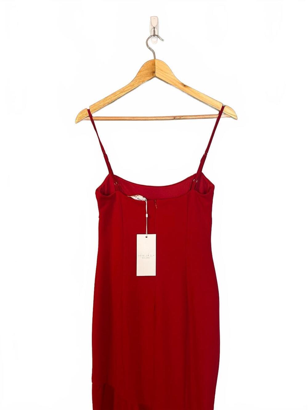 Flaws NWT DEAR EMILIA SPARKS OF ATTRACTION MAXI DRESS RED M - Picture 7 of 9